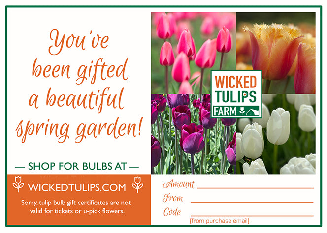 Gift card: Not valid for tickets or U-pick flowers.